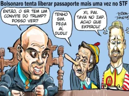Trump convida Bolsonaro? - Charge do Bira Dantas