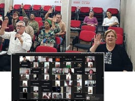 Assembleia virtual do SindSaúde aprovou intensificação das mobilizações. Foto: SindSaúdeSP, divulgação