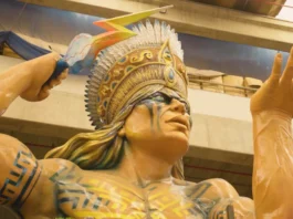 Acadêmicos do Tatuapé leva reforma agrária e MST ao Carnaval de SP O samba-enredo visita a mitologia Tupi Guarani para contar a história da criação da agricultura | Crédito: Iolanda Depizzol/Brasil de Fato